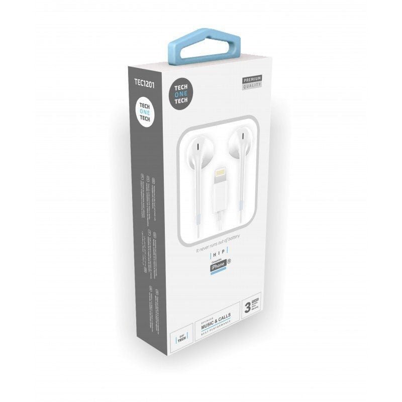 Expositor de Auriculares Tech One Tech earTECH TEC1203/ con Micrófono/ Lightning/ Incluye 10 Auriculares Blancos - изображение 3