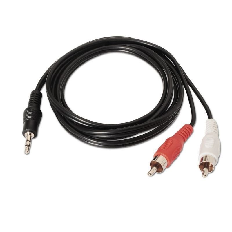 Cable Estéreo Aisens A128-0147/ Jack 3.5 Macho - 2x RCA Macho/ Hasta 0.1W/ 1.5m/ Negro - изображение 2