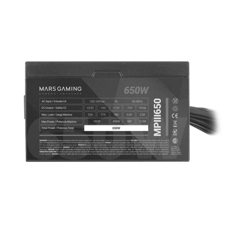 Fuente de Alimentación Mars Gaming MPIII650/ 650W/ Ventilador 12cm - изображение 4