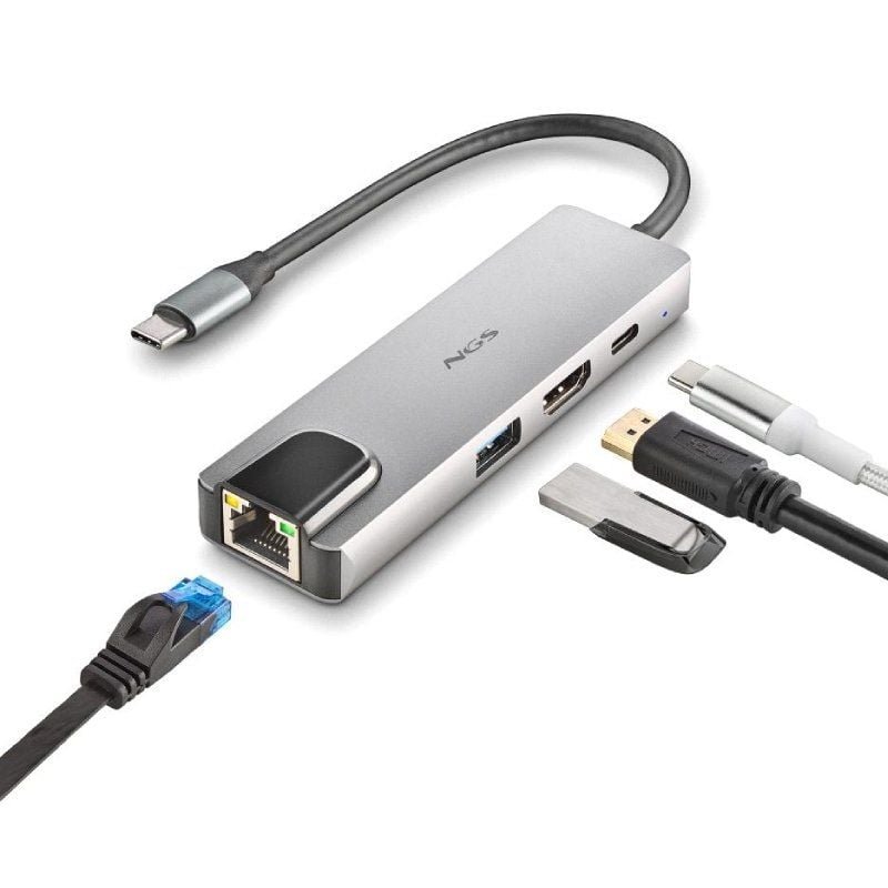 Docking USB Tipo-C NGS WonderDock Supra/ 1xUSB/ 1xUSB Tipo-C DP/ 1xHDMI/ 1xRJ45 - изображение 2
