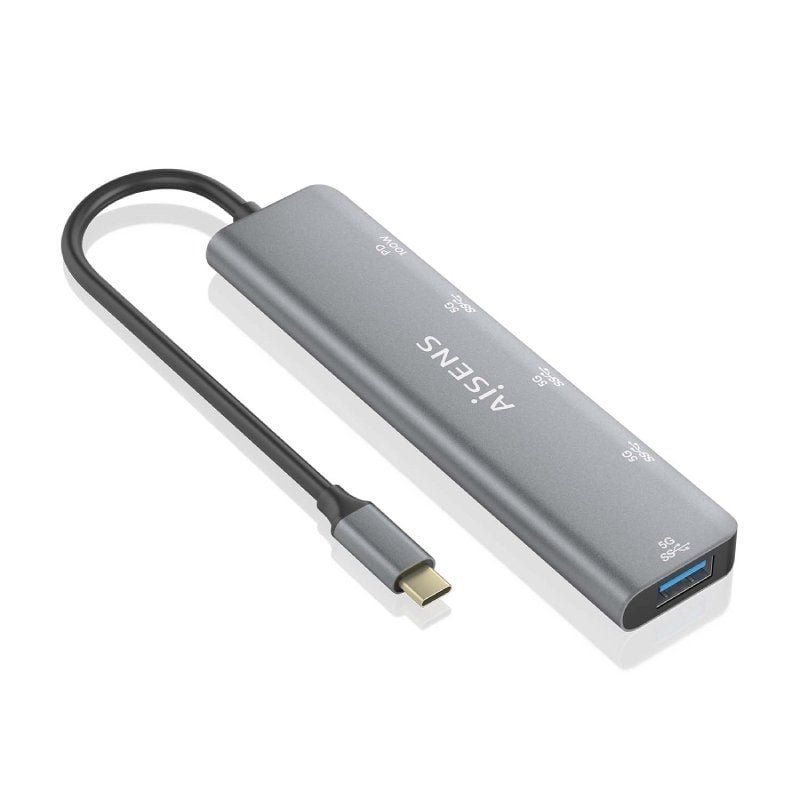 Hub USB Tipo-C Aisens A109-0857/ 3xUSB/ 1xUSB Tipo-C/ 1xUSB Tipo-C PD/ Gris - изображение 2