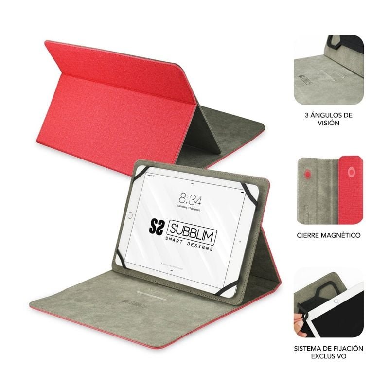 Funda Subblim Clever Stand para Tablets de 9"-10.1"/ Roja - изображение 2