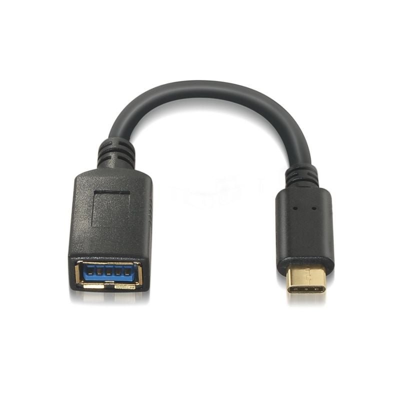 Cable USB 3.1 Tipo-C Aisens A107-0062/ USB Tipo-C Macho - USB Hembra/ Hasta 27W/ 625Mbps/ 15cm/ Negro - изображение 2