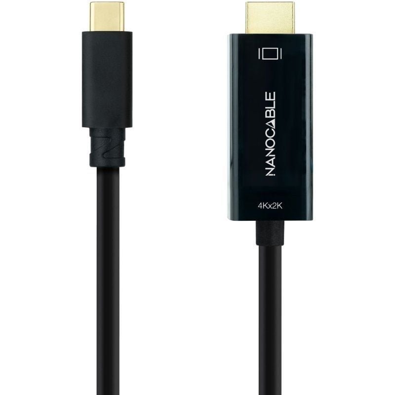 Cable Conversor Nanocable 10.15.5135/ USB Tipo-C Macho - HDMI Macho/ 5m/ Negro - изображение 2