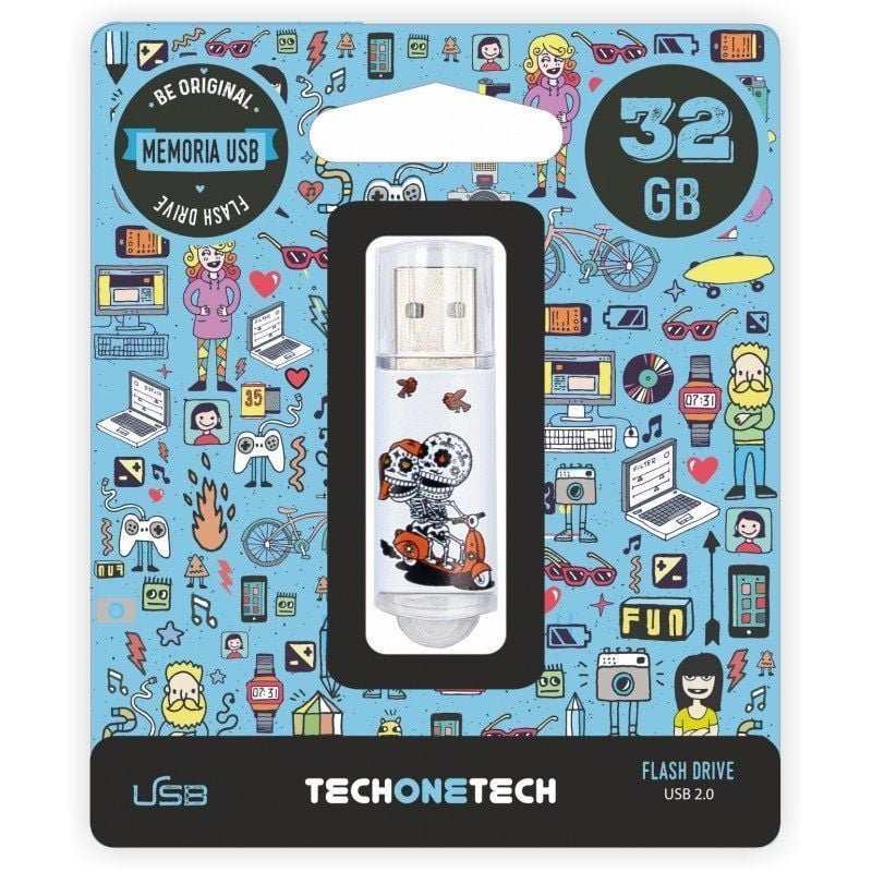Pendrive 32GB Tech One Tech Calavera Moto USB 2.0