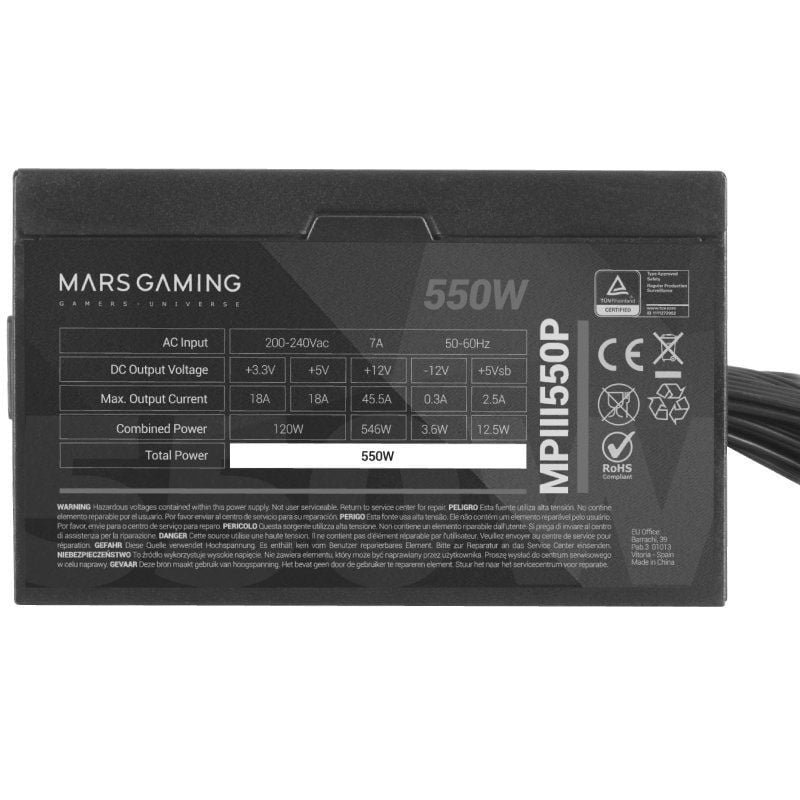 Fuente de Alimentación Mars Gaming MPIII550P/ 550W/ Ventilador 12cm - изображение 5