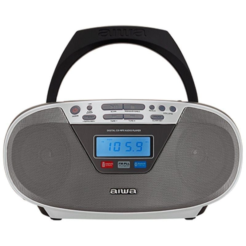 Radio CD Aiwa BoomBox BBTU-400SL/ 6W/ con Cable/ a Pilas/ Plateada