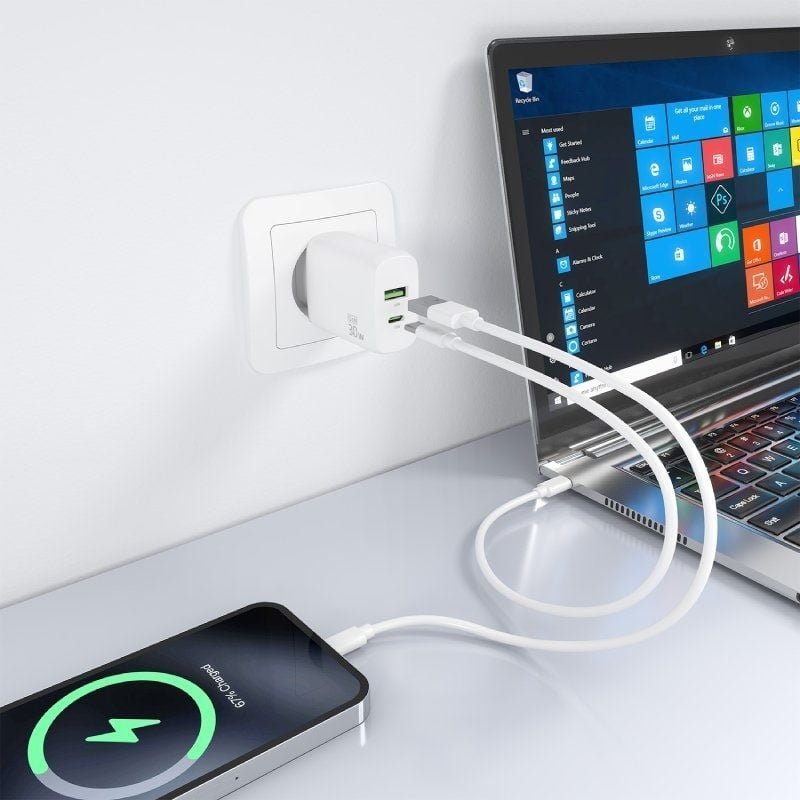 Cargador de Pared GaN Aisens A110-0923/ 1xUSB Tipo-C/ 1xUSB/ 30W/ Blanco - изображение 5