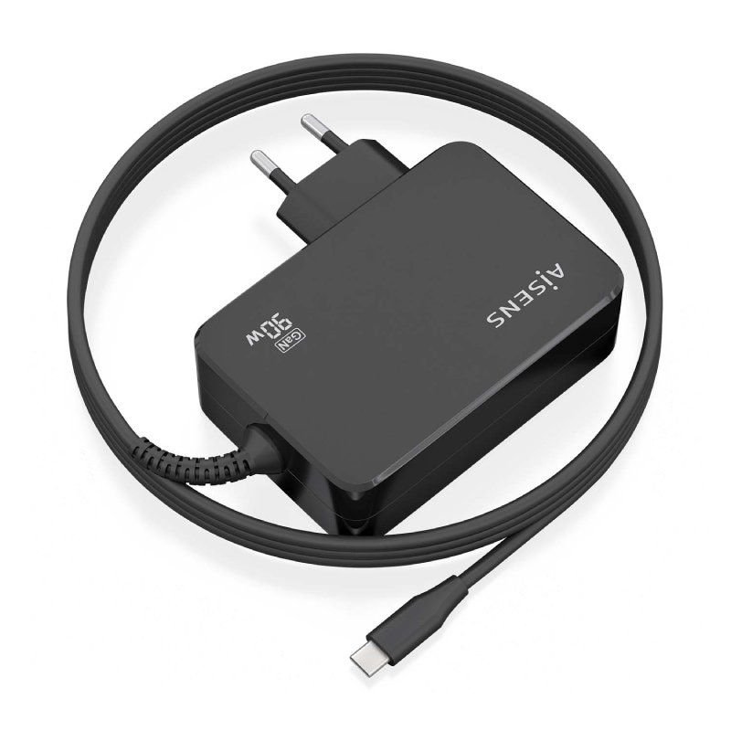 Cargador de Pared GaN Aisens ASCH-1PD90WL034-BK/ 1xUSB Tipo-C + Cable 1.8m/ 90W - изображение 2