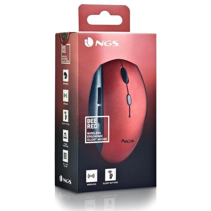 Ratón Inalámbrico NGS Bee Red/ Hasta 1600 DPI/ Rojo - изображение 5