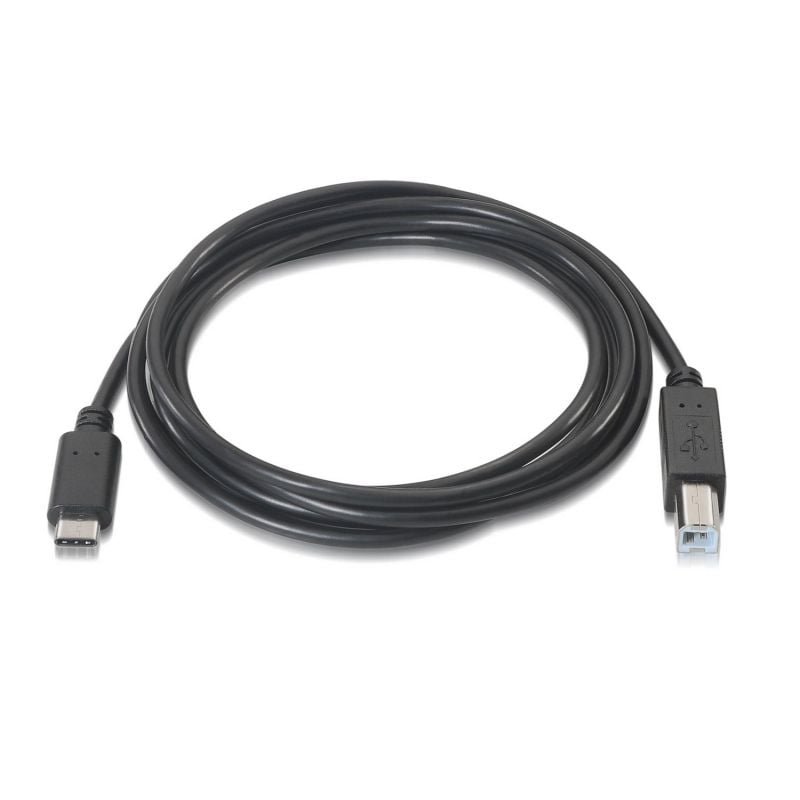 Cable USB 2.0 Impresora Aisens A107-0054/ USB Tipo-C Macho - USB Tipo-B Macho/ Hasta 9W/ 625Mbps/ 2m/ Negro - изображение 2