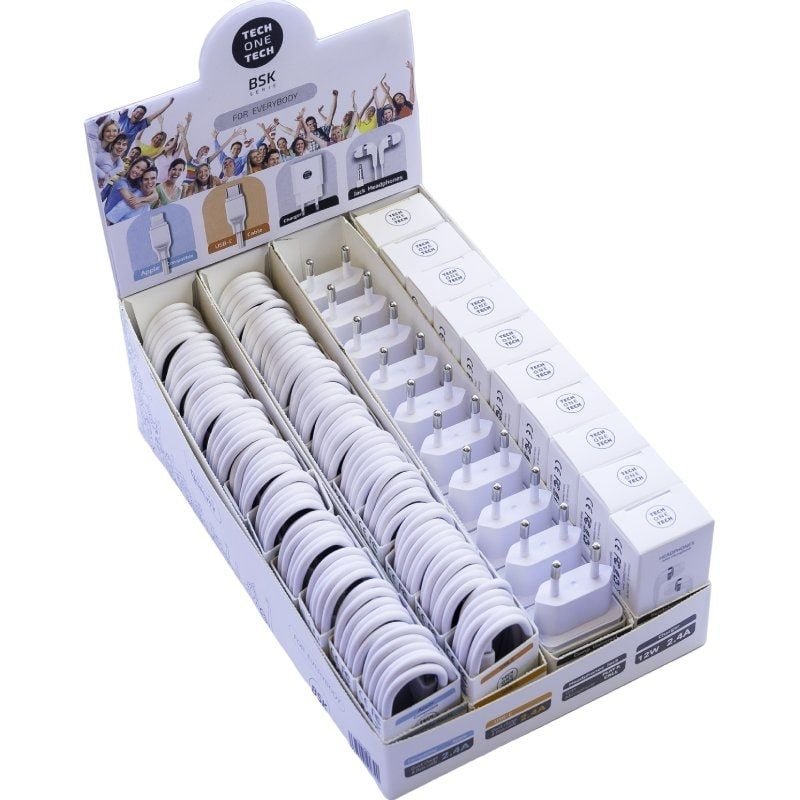 Expositor BSK Tech One TEC2991/ Incluye 10 Cargadores, 20 Cables BASIK y 10 Auriculares - изображение 2