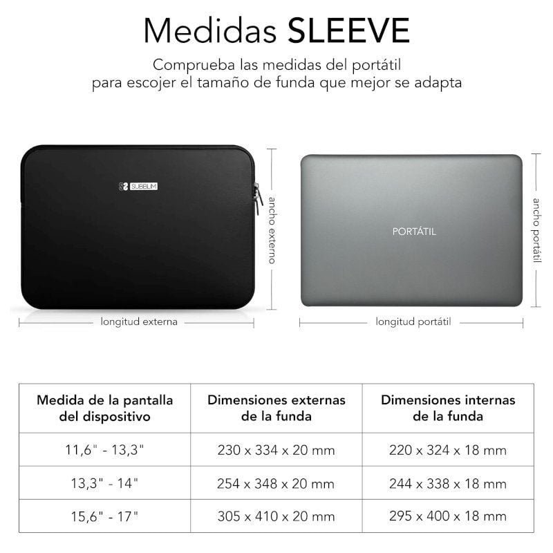 Funda Subblim Business Laptop Sleeve Neoprene para Portátiles 13.3"-14"/ Negra - изображение 2
