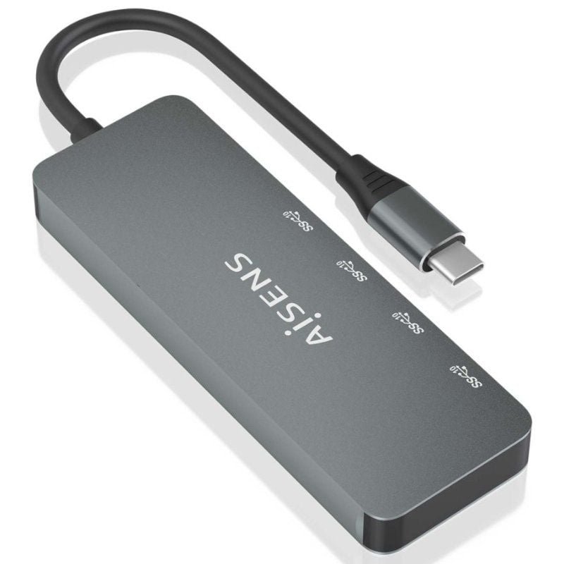 Hub USB Tipo-C Aisens A109-0695/ 4xUSB Tipo-C/ Gris - изображение 2