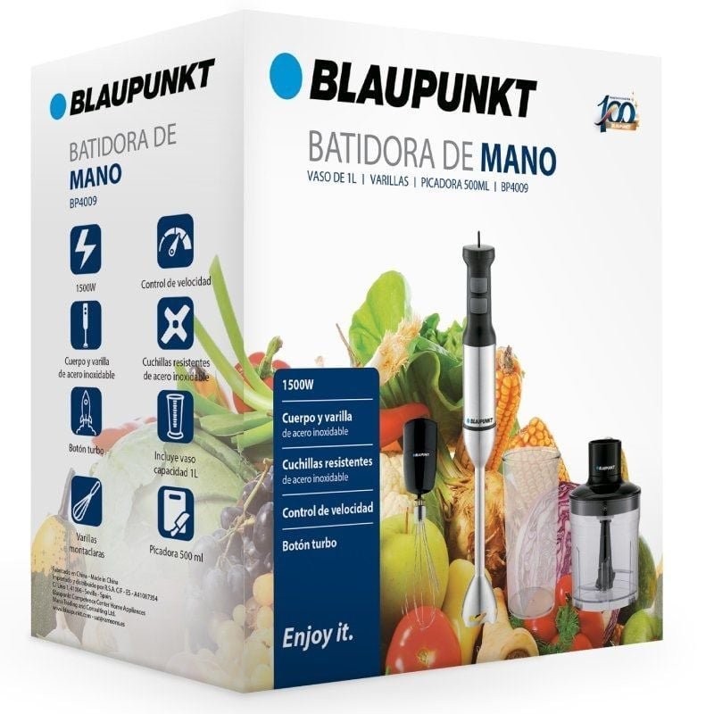 Batidora de mano Blaupunkt BP4009/ 1500W/ Capacidad 1L/ Incluye Varilla y Picadora - изображение 4