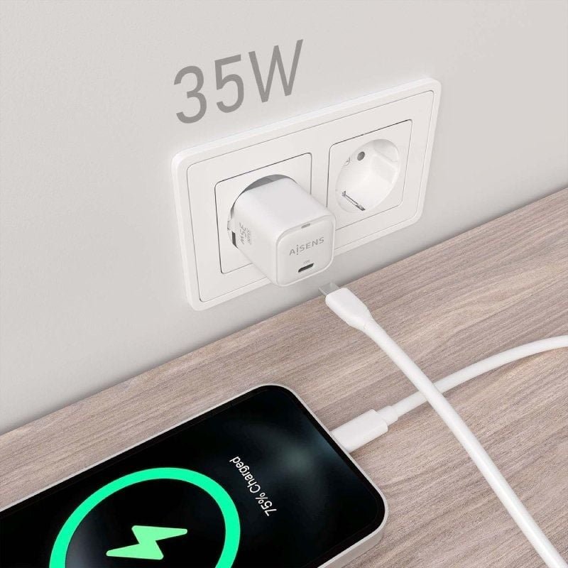 Cargador de Pared GaN Aisens ASCH-35W1P022-W/ 1xUSB Tipo-C/ 35W - изображение 5