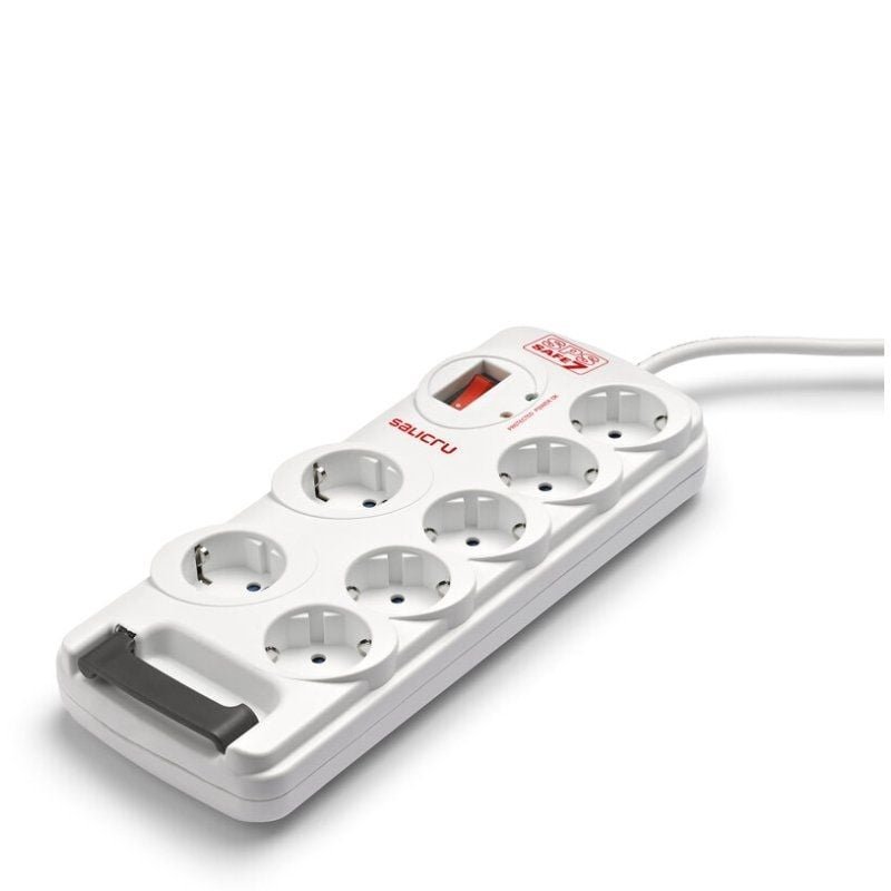 Regleta con interruptor Salicru SAFE 7/ 7 Tomas de corriente/ Cable 1.8m/ Blanca - изображение 2
