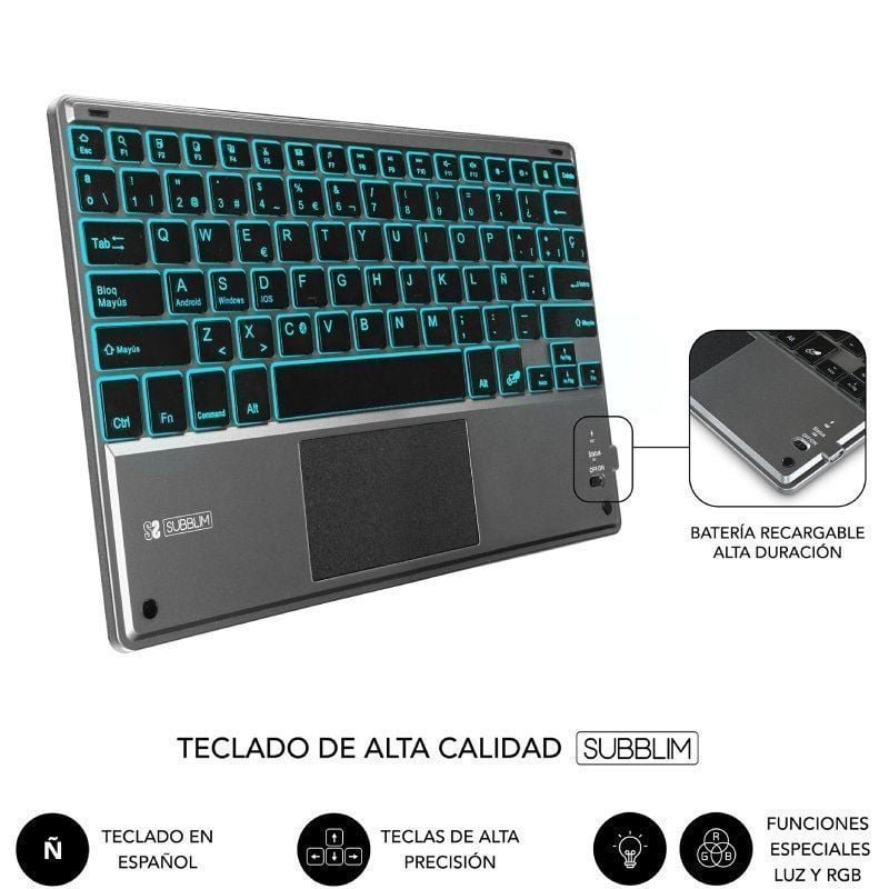 Funda con Teclado Subblim KeyTab Pro BT para Tablet iPad 10.9" 10a Gen/ Negra - изображение 5