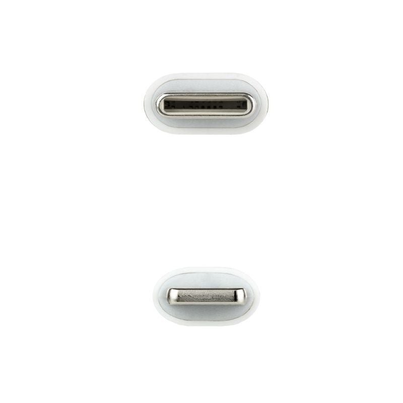 Cable USB 2.0 Tipo-C Lightning Nanocable 10.10.0601/ USB Tipo-C Macho - Lightning Macho/ 1m/ Blanco - изображение 3