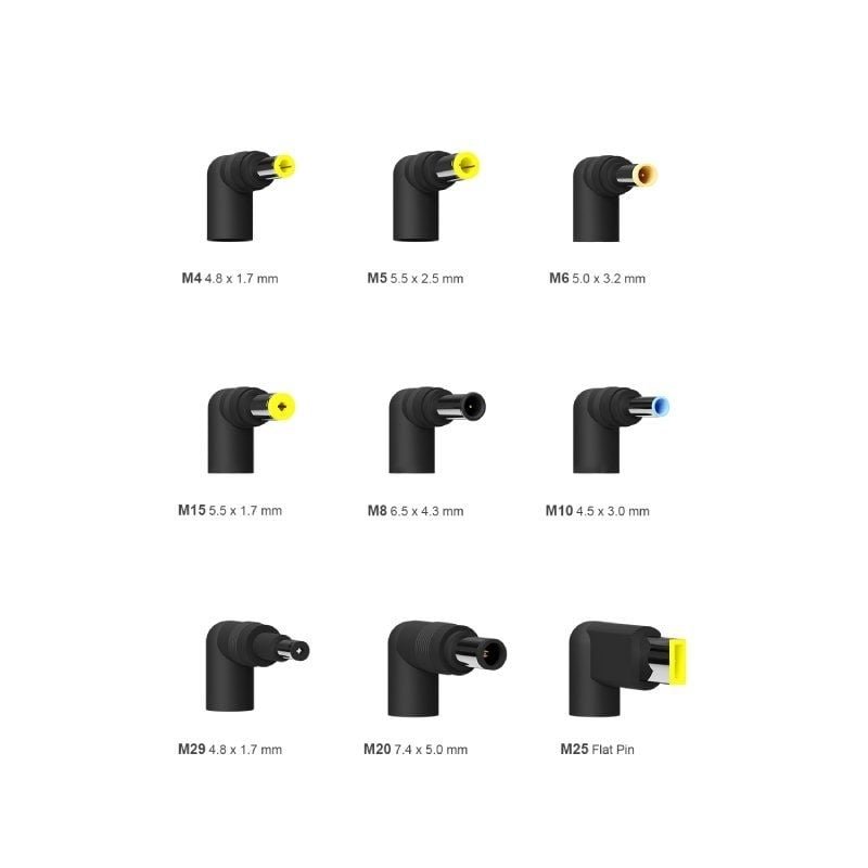 Cargador de Portátil Aisens ASLC-65WAUTO-BK/ 65W/ Automático/ 9 Conectores/ Voltaje 18.5-20V/ 1 USB QC3.0 - изображение 3