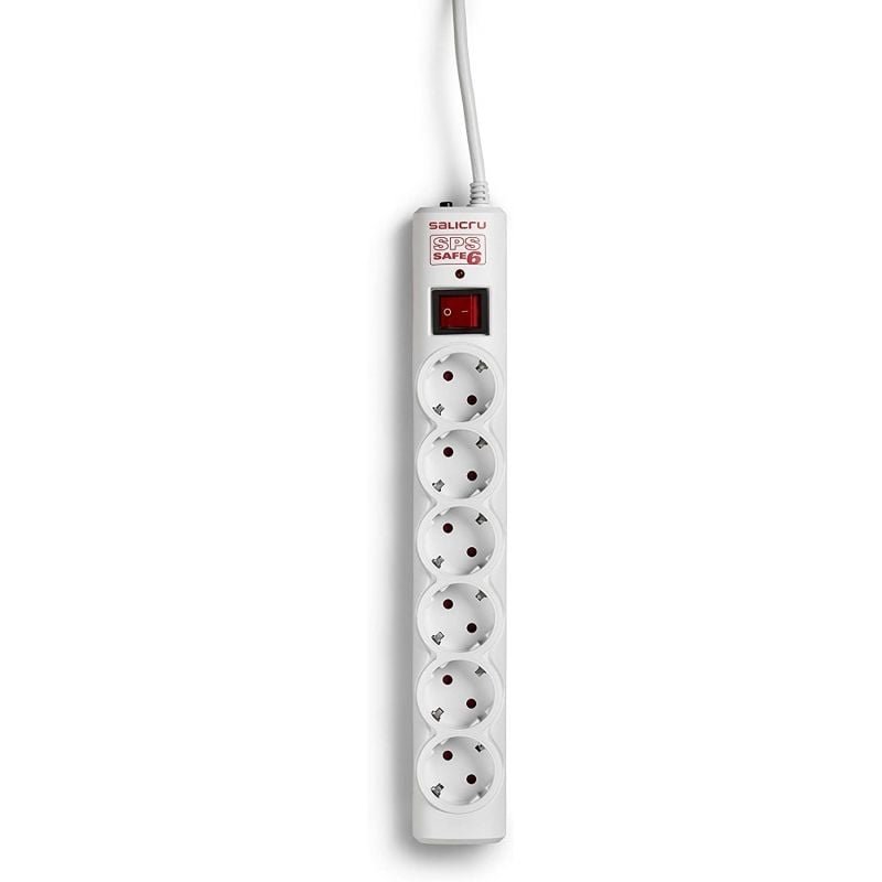Regleta con interruptor Salicru SAFE 6/ 6 Tomas de corriente/ Cable 1.5m/ Blanca - изображение 2