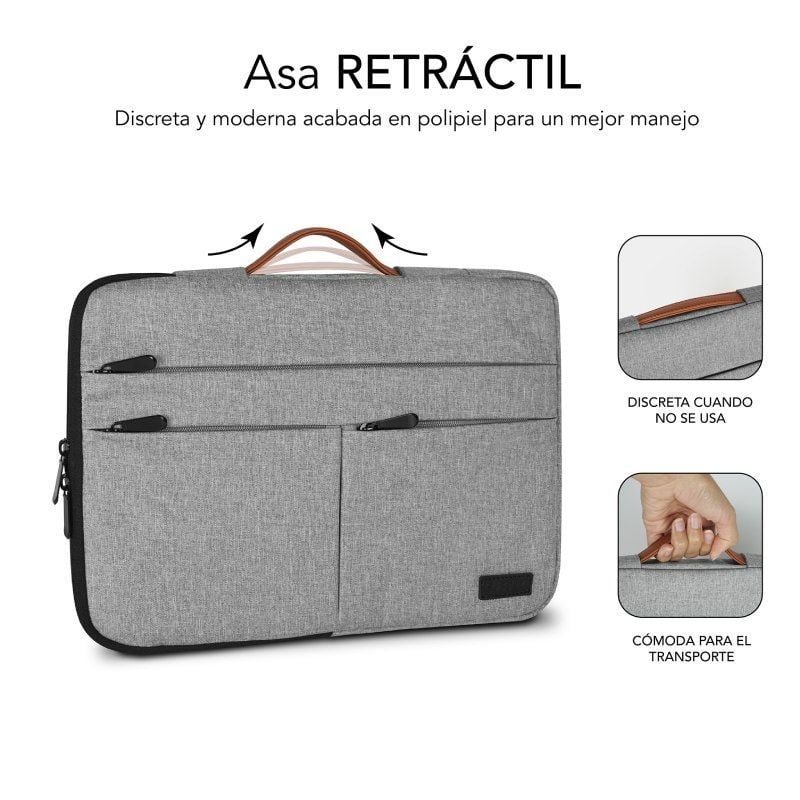 Funda Subblim Air Padding 360 Sleeve para Portátiles hasta 14"/ Gris Claro - изображение 4