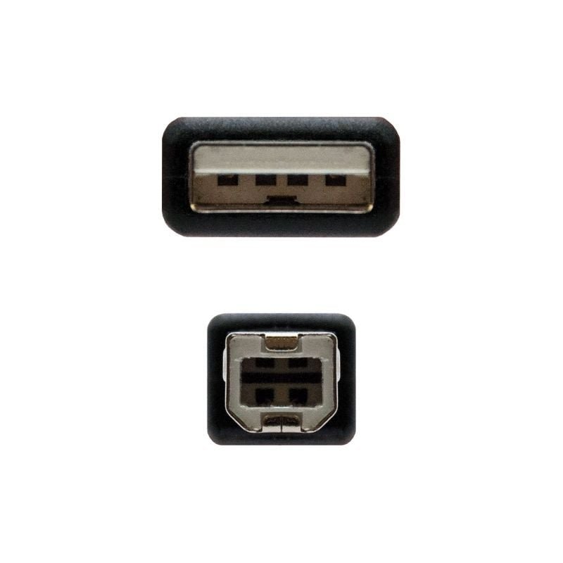 Cable USB 2.0 Impresora Nanocable 10.01.0103-BK/ USB Tipo-B Macho - USB Macho/ 1.8m/ Negro - изображение 3