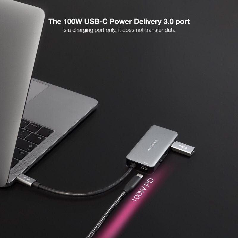 Hub USB 3.2 Gen1 Nanocable 10.16.1005/ 3xUSB/ 1xUSB Tipo-C/ 1xUSB Tipo-C PD - изображение 5
