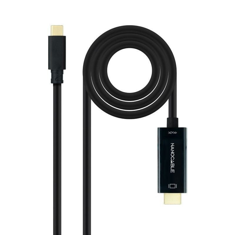 Cable Conversor Nanocable 10.15.5133/ USB Tipo-C Macho - HDMI Macho/ 3m/ Negro - изображение 2