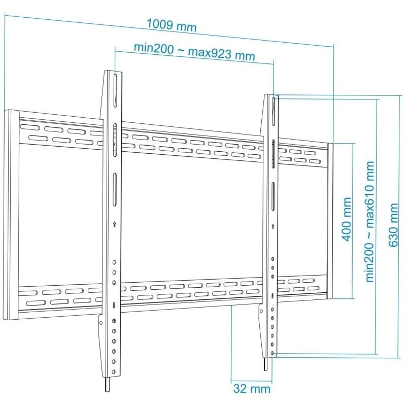 Soporte de Pared Fijo TooQ LP41130F-B para TV de 60-100"/ hasta 130kg - изображение 5
