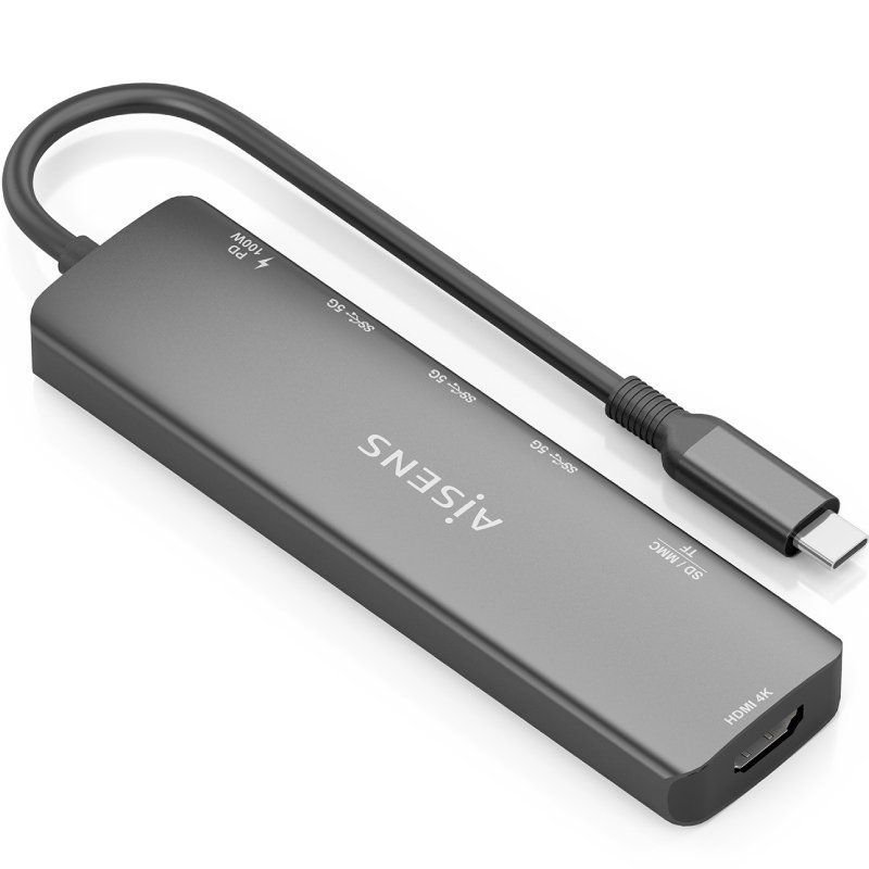 Docking USB Tipo-C Aisens ASUC-7P025-GR/ 1xHDMI/ 3xUSB/ 1xUSB Tipo-C PD/ 1xLector Tarjetas/ Gris - изображение 2
