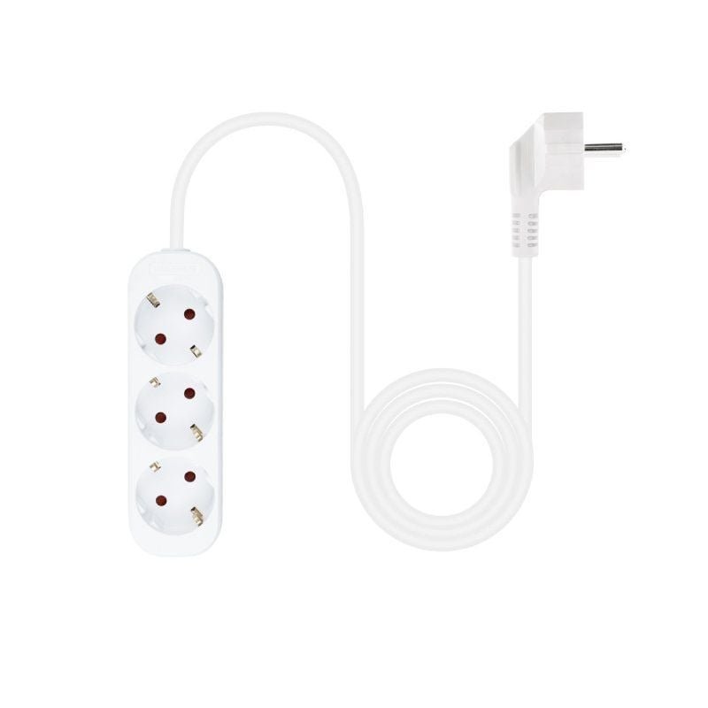 Regleta Nanocable 10.38.0003-NS/ 3 Tomas de Corriente/ Cable 1.4m/ Blanca - изображение 2