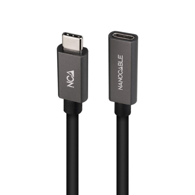 Cable Alargador USB 3.2 Nanocable 10.01.4402/ USB Tipo-C Macho - USB Tipo-C Hembra/ 2m/ Negro - изображение 2