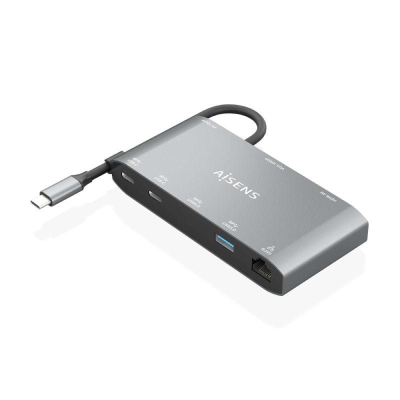 Docking USB Tipo-C Aisens ASUC-8P010-GR/ 1xHDMI/ 1xVGA/ 2xUSB/ 1xRJ45/ 2xUSB Tipo-C/ 1xUSB Tipo-C PD/ Gris - изображение 2