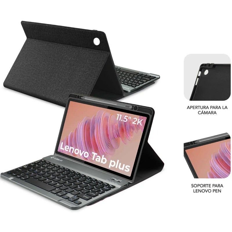Funda con Teclado Subblim Keytab Pro BT Lenovo Tab 2025 11.5"/ Negra