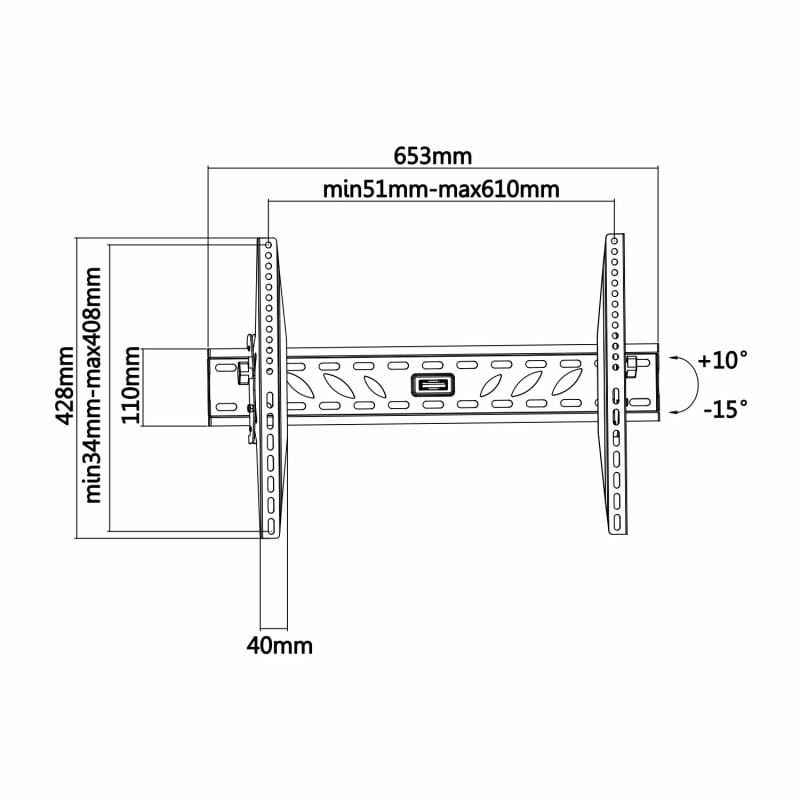 Soporte de Pared Inclinable Aisens WT70T-019 para TV de 37-70"/ hasta 50kg - изображение 5