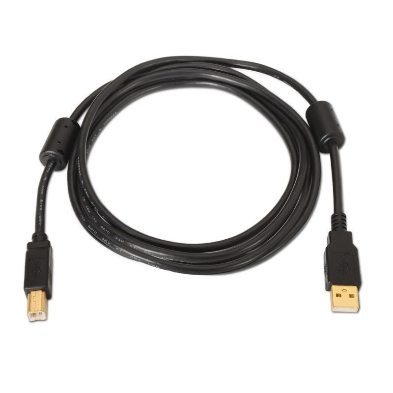 Cable USB 2.0 Impresora Aisens A101-0009/ USB Tipo-B Macho - USB Macho/ Hasta 2.5W/ 60Mbps/ 2m/ Negro - изображение 2