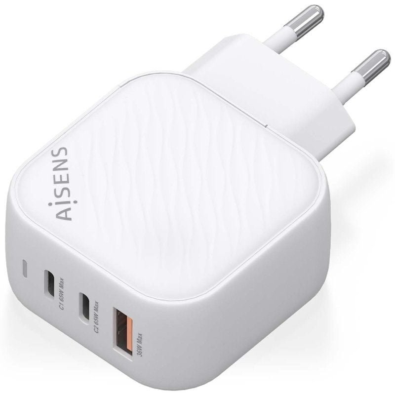 Cargador de Pared GaN Aisens ASCH-65W3P026-W/ 2xUSB Tipo-C/ 1xUSB/ 65W - изображение 2