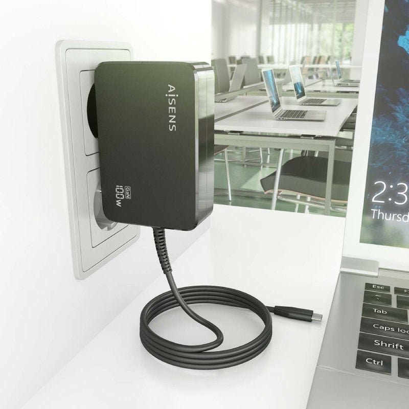 Cargador de Portátil GaN Aisens ASCH-1PD100WL50-BK USB Tipo-C/ 100W/ Automático/ Voltaje 5-20V - изображение 5