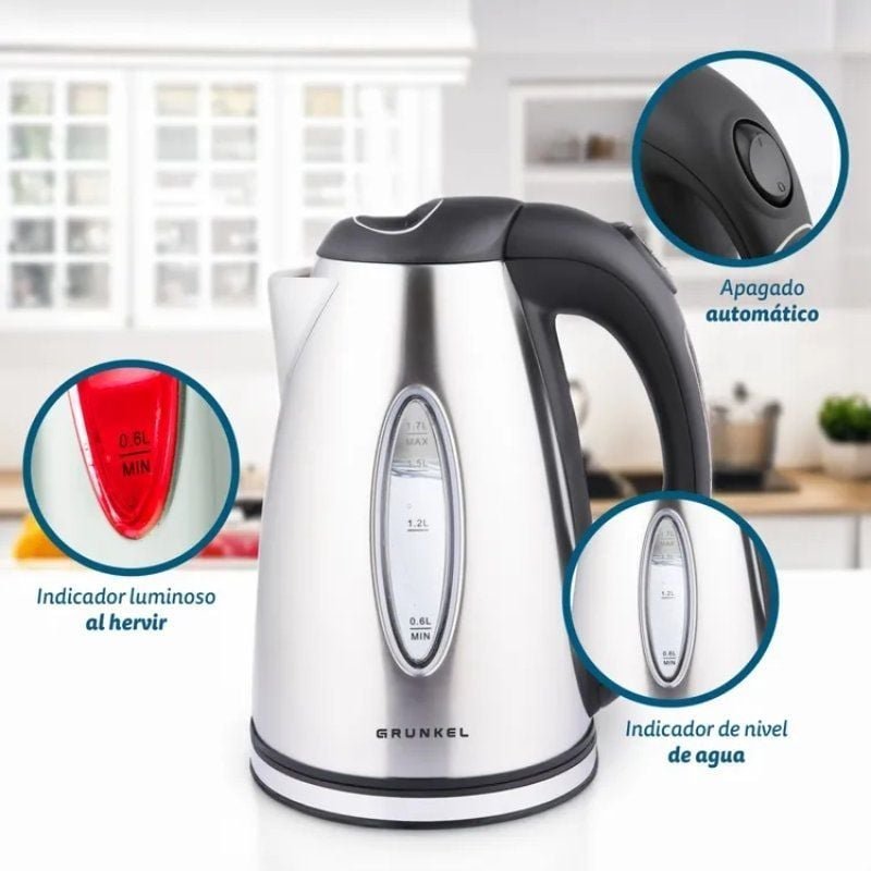 Hervidor de Agua Grunkel HV-16GX/ 2000W/ Capacidad 1.7L - изображение 3