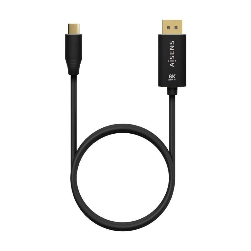 Cable Conversor DisplayPort 8K 60HZ Aisens A109-0686/ USB Tipo-C Macho - DisplayPort Macho/ Hasta 27W/ 1250Mbps/ 80cm/ Negro - изображение 3