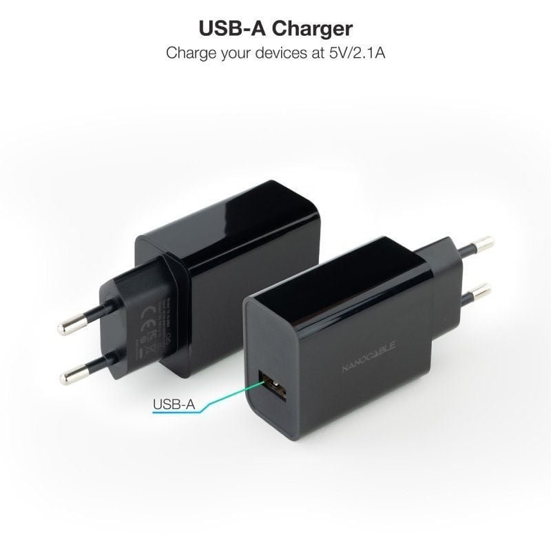 Cargador de Pared Nanocable 10.10.2004/ 1xUSB/ 10W/ Negro - изображение 2