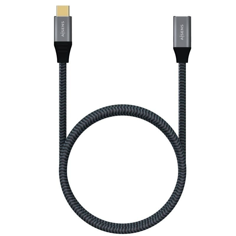 Cable Alargador USB 3.2 Tipo-C Aisens A107-0635 20GBPS 5A 100W/ USB Tipo-C Macho - USB Tipo-C Hembra/ Hasta 100W/ 2500Mbps/ 1m/ Gris - изображение 3