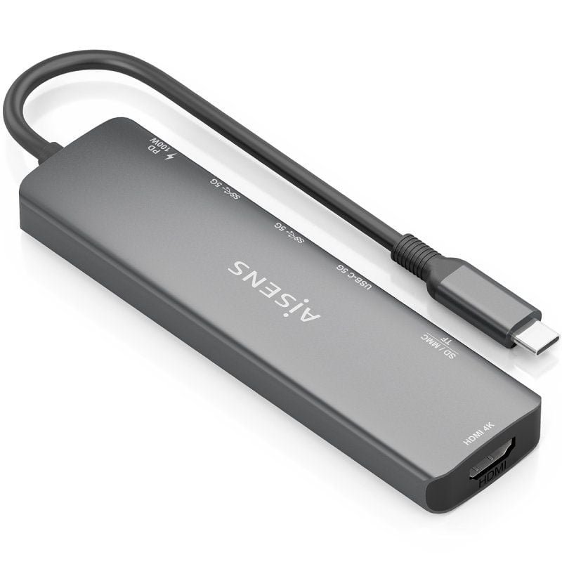 Docking USB Tipo-C Aisens ASUC-7P026-GR/ 1xHDMI/ 2xUSB/ 1xUSB Tipo-C / 1xUSB Tipo-C PD/ 1xLector Tarjetas/ Gris - изображение 2