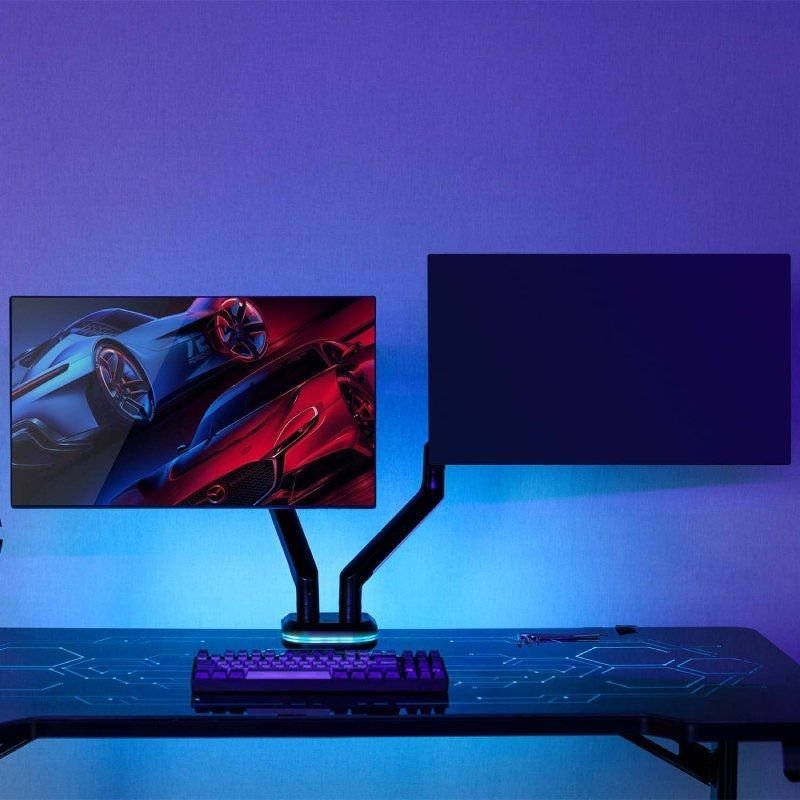 Soporte Gaming para 2 Monitores Aisens DT32TSR-297/ hasta 9kg/ con Iluminación RGB - изображение 4
