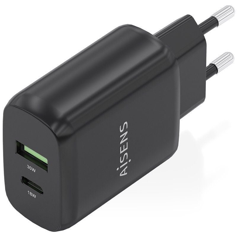 Cargador de Pared GaN Aisens A110-0924/ 1xUSB Tipo-C/ 1xUSB/ 30W/ Negro - изображение 2