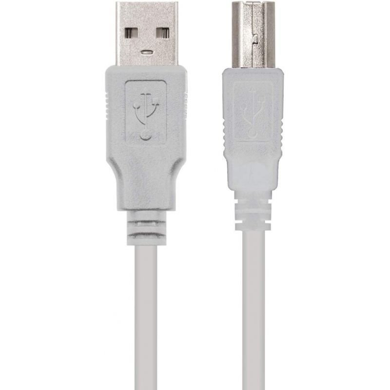 Cable USB 2.0 Impresora Nanocable 10.01.0103/ USB Tipo-B Macho - USB Macho/ 1.8m/ Beige - изображение 3