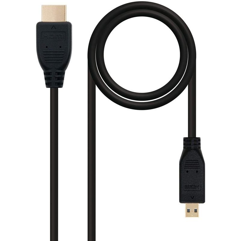 Cable Micro HDMI Nanocable 10.15.3501/ HDMI Macho - Micro HDMI Macho/ 0.8m/ Negro - изображение 2