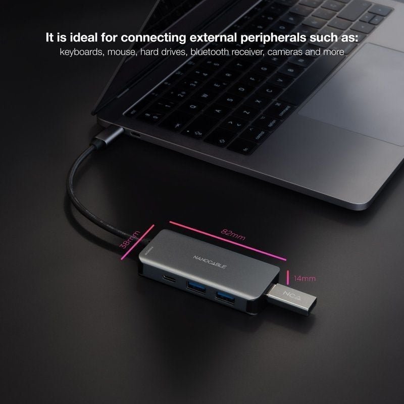 Hub USB 3.2 Gen1 Nanocable 10.16.1005/ 3xUSB/ 1xUSB Tipo-C/ 1xUSB Tipo-C PD - изображение 4