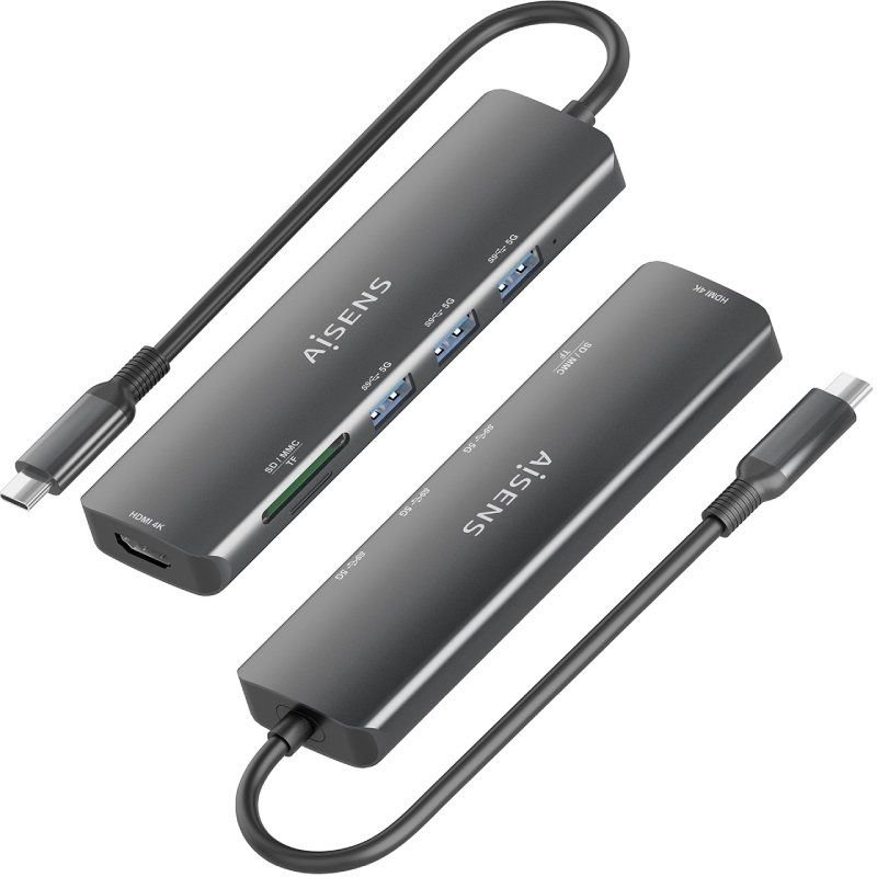 Docking USB Tipo-C Aisens ASUC-6P024-GR/ 1xHDMI/ 3xUSB/ 1xLector Tarjetas/ Gris - изображение 2